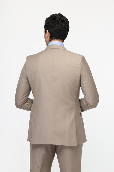 Slim Straight Fit Suit Beige