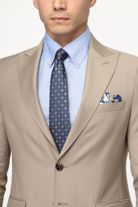 Slim Straight Fit Suit Beige