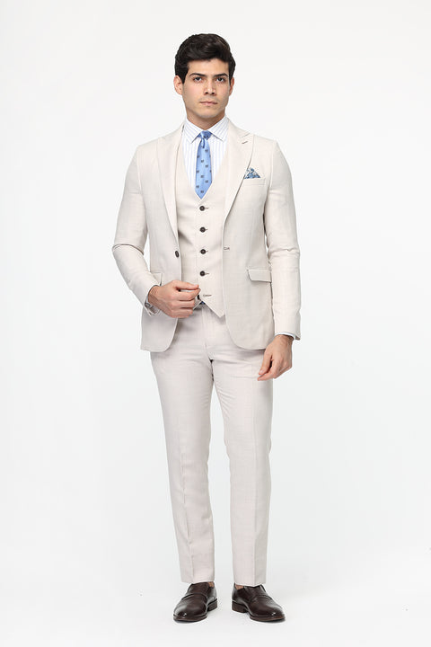 Slim Fit Suit Beige
