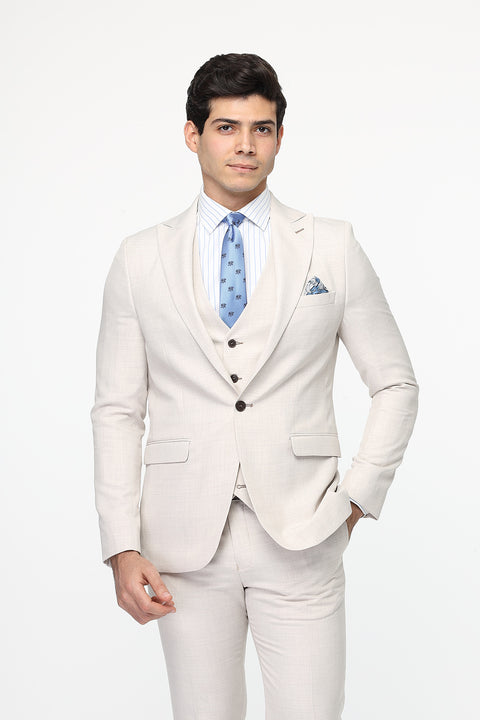 Slim Fit Suit Beige