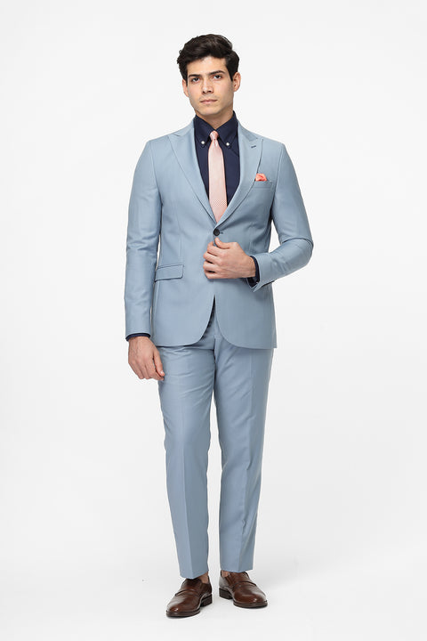 Slim Straight Fit Suit Light Blue