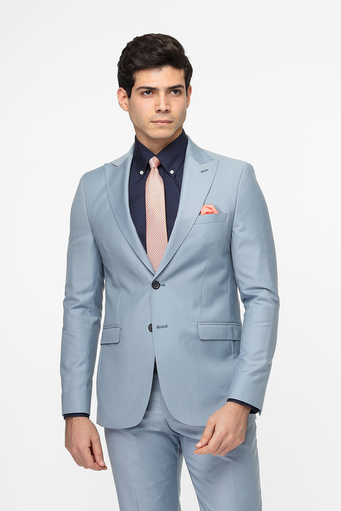 Slim Straight Fit Suit Light Blue