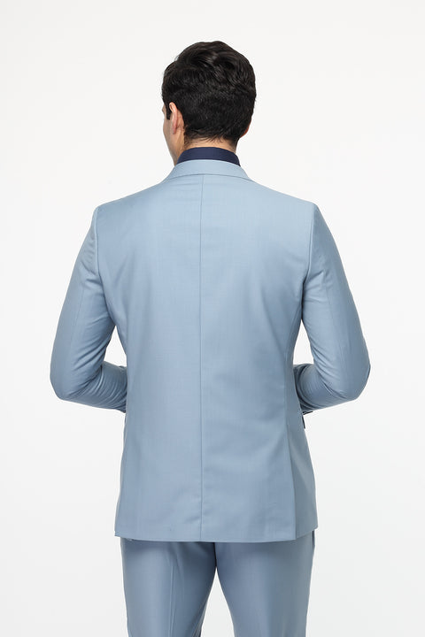 Slim Straight Fit Suit Light Blue