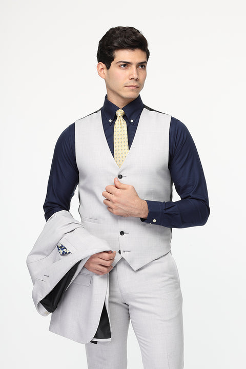 Slim Fit Suit Light Gray
