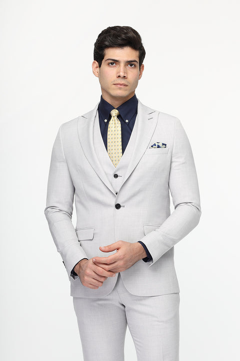 Slim Fit Suit Light Gray