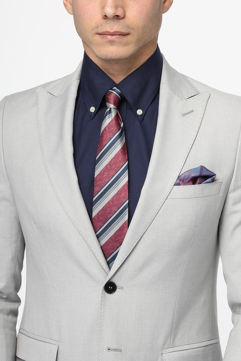 Slim Straight Fit Suit Light Gray