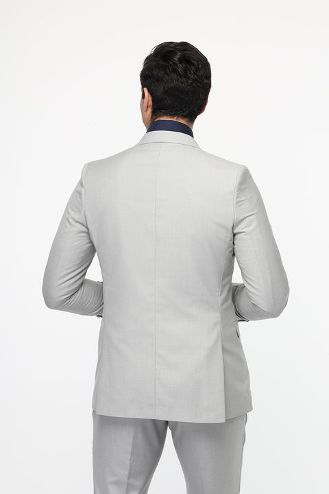 Slim Straight Fit Suit Light Gray