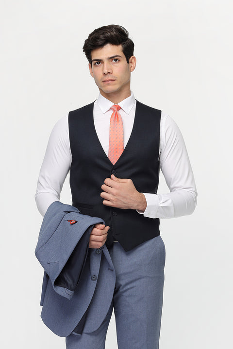 Slim Straight Fit Suit Blue