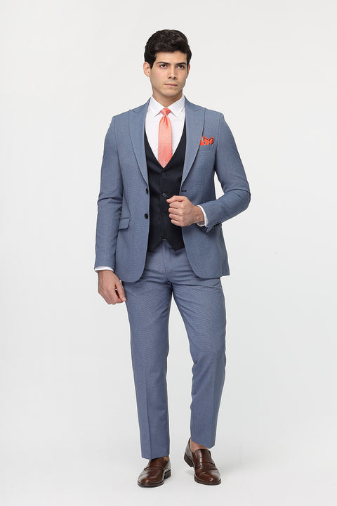 Slim Straight Fit Suit Blue