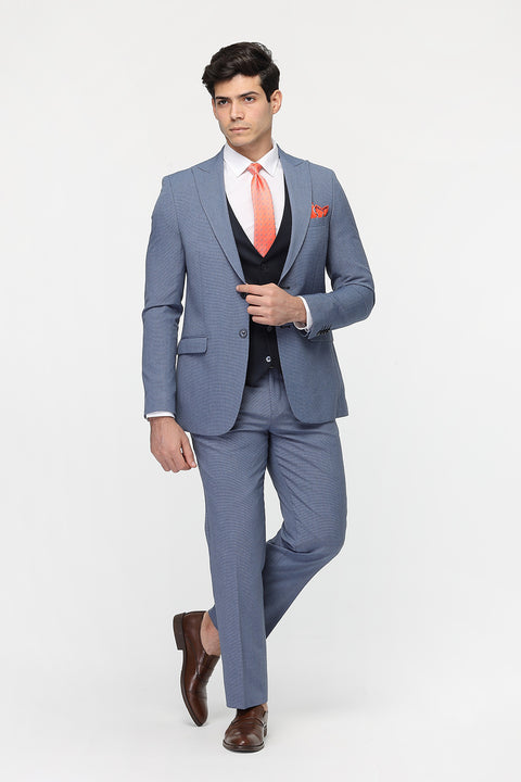 Slim Straight Fit Suit Blue