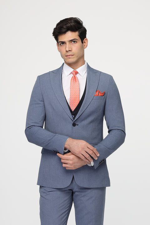 Slim Straight Fit Suit Blue