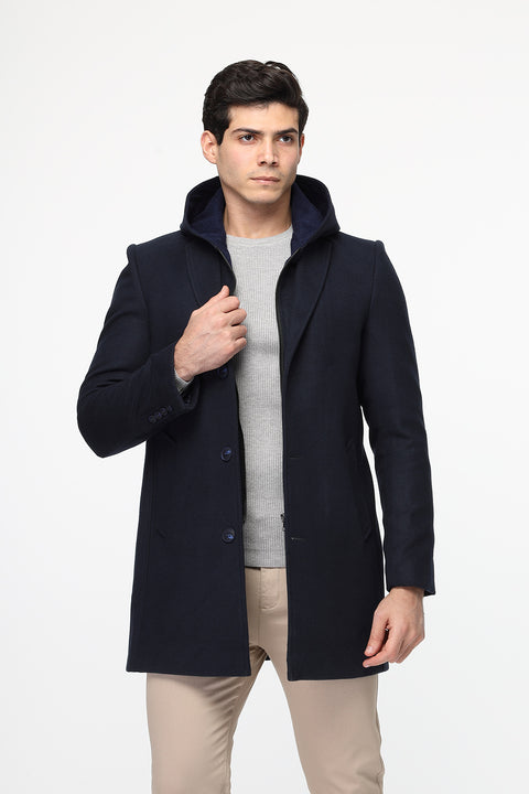 Regular Fit Coat Dark Blue