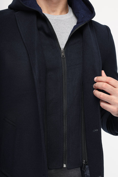 Regular Fit Coat Dark Blue