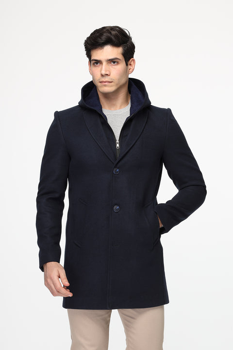 Regular Fit Coat Dark Blue