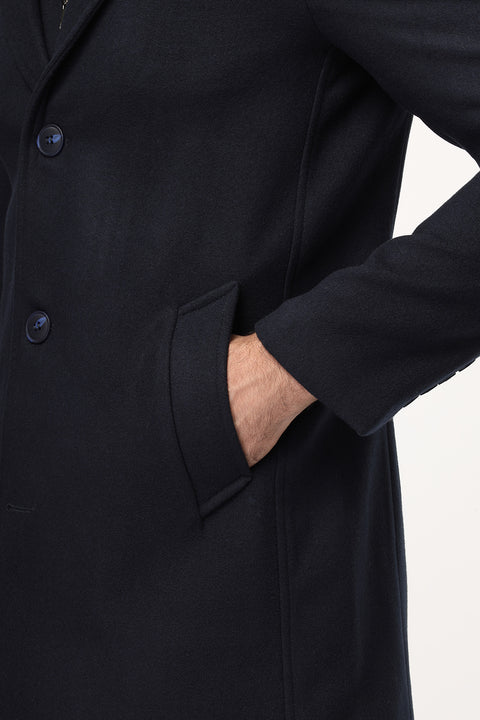 Regular Fit Coat Dark Blue