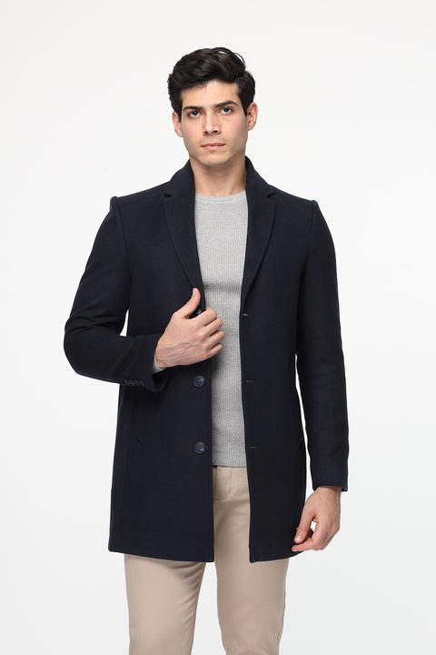 Regular Fit Coat Dark Blue
