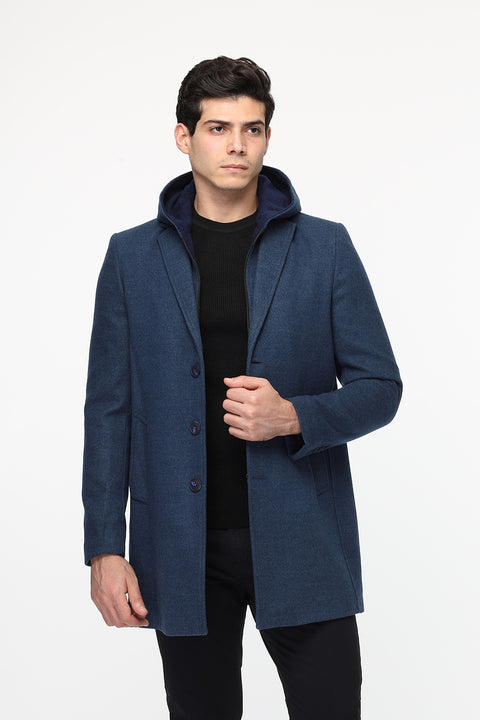 Regular Fit Coat Blue