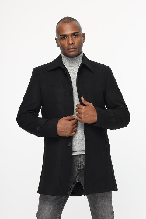 Regular Fit Coat Black