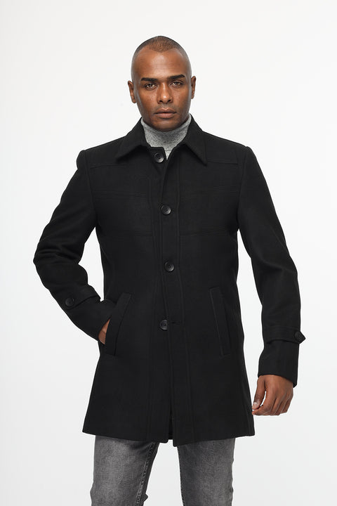 Regular Fit Coat Black