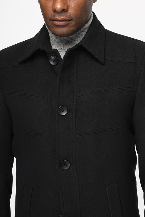 Regular Fit Coat Black