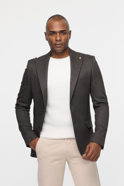 Slim Fit Blazer Brown