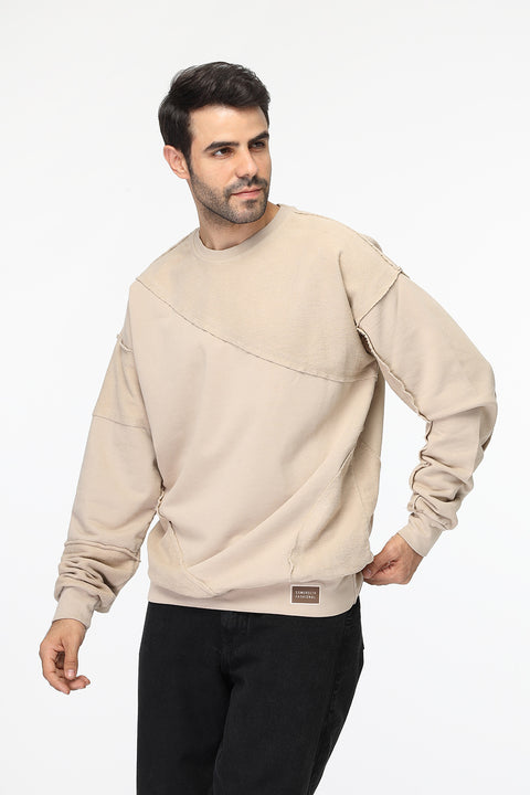 Over Size Sweat Shirt Beige