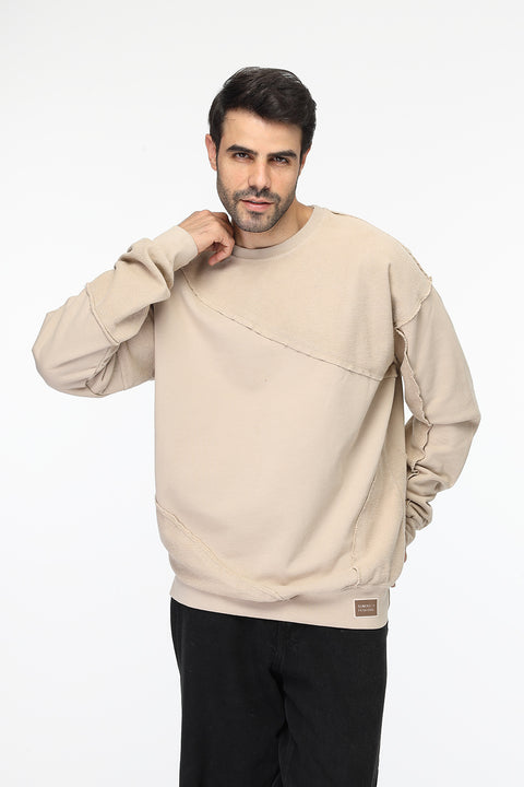 Over Size Sweat Shirt Beige