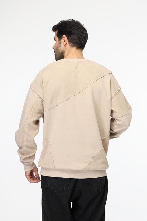 Over Size Sweat Shirt Beige