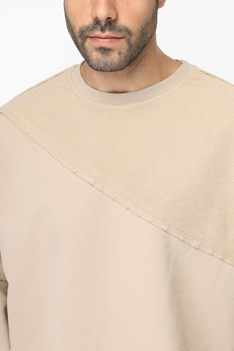 Over Size Sweat Shirt Beige