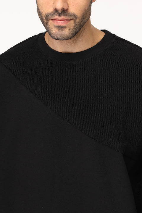Over Size Sweat Shirt Black