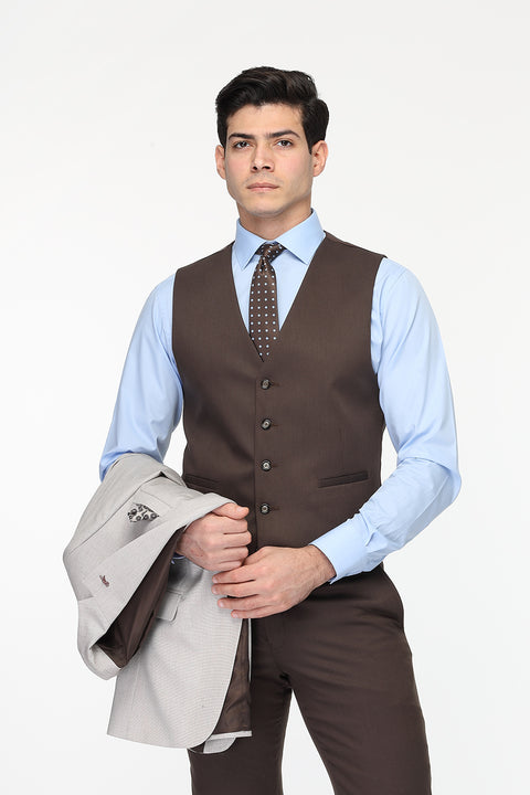 Slim Fit Suit Beige