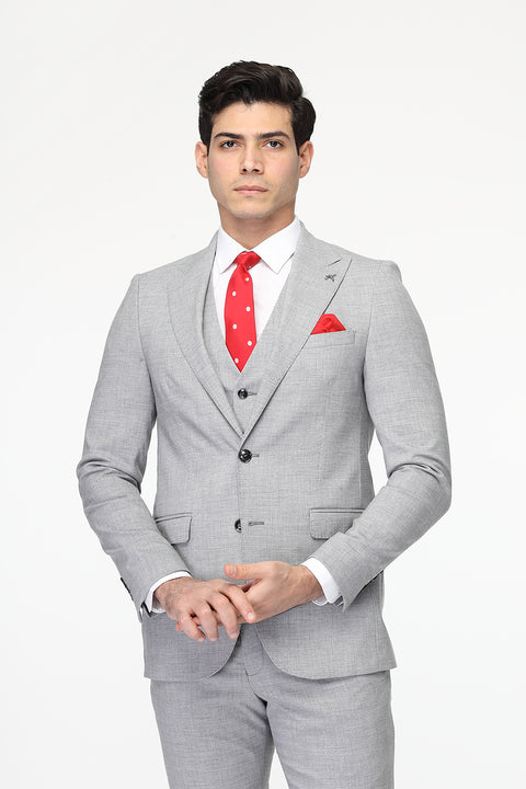 Slim Fit Suit Light Gray