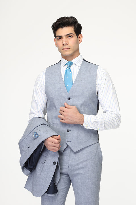 Slim Fit Suit Light Blue