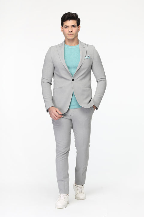 Slim Fit Suit Light Gray
