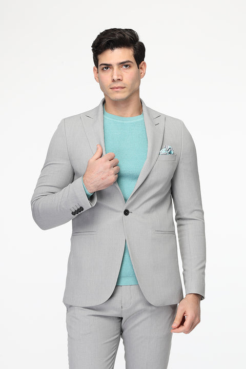 Slim Fit Suit Light Gray