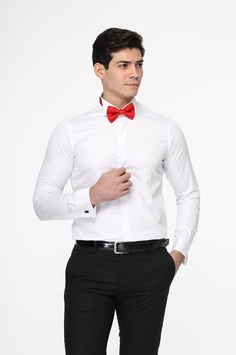Slim Fit White Evening shirt