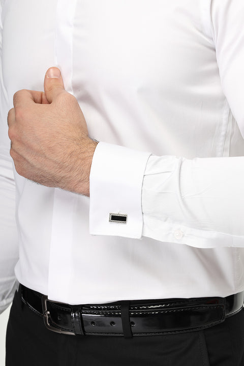 Slim Fit White Evening shirt