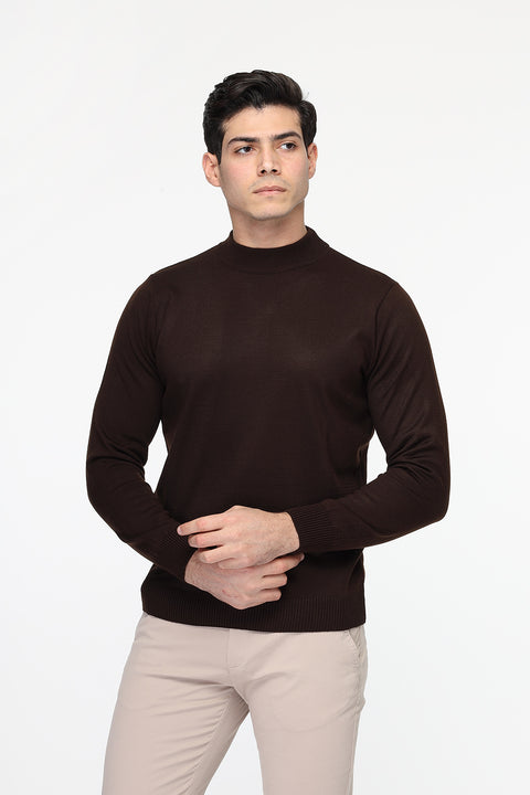 Regular Fit Pullover Dark Brown