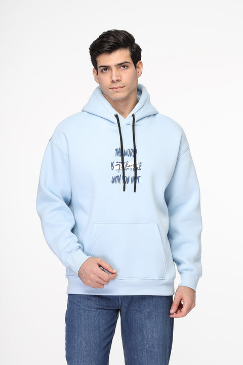 Over Size Sweat Shirt Light Blue