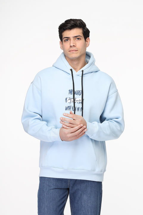 Over Size Sweat Shirt Light Blue