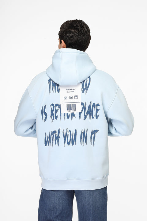 Over Size Sweat Shirt Light Blue