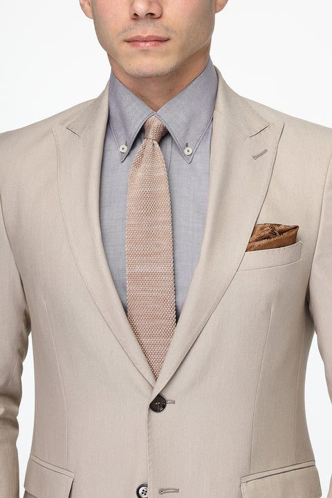 Slim Straight Fit Suit Beige