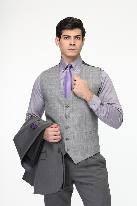 Slim Carrot Fit Suit Gray