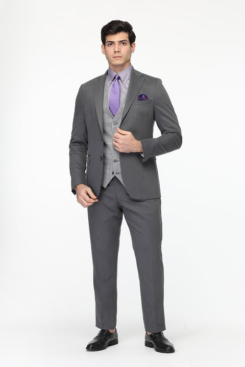 Slim Carrot Fit Suit Gray