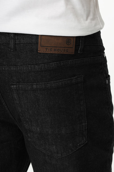 Slim Straight Fit Trousers Jeans Black