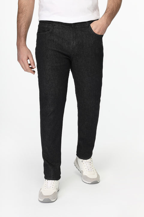 Slim Straight Fit Trousers Jeans Black