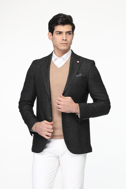 Slim Fit Blazer Dark Gray