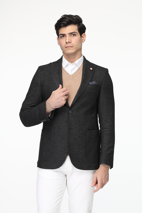 Slim Fit Blazer Dark Gray