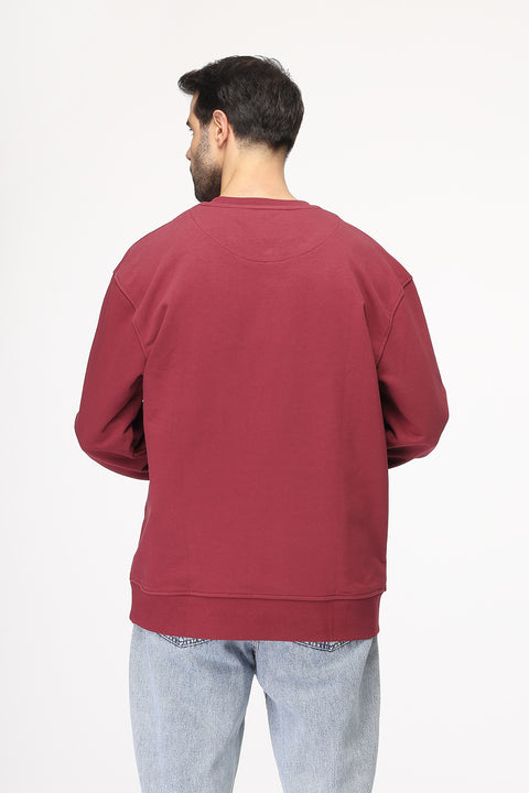 Over Size Sweat Shirt Maroon
