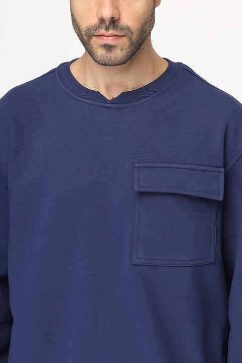 Over Size Sweat Shirt Dark Blue